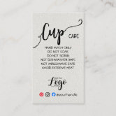 ADD YOUR LOGO TUMBLER CARE CARDS vinyl business