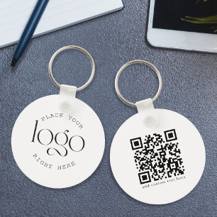 Add Your Logo Custom Business Promotional White Keychain