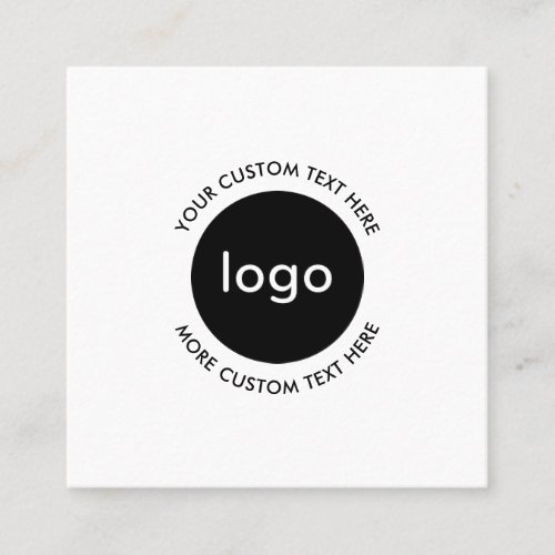 Add your logo custom circle professional white square business card