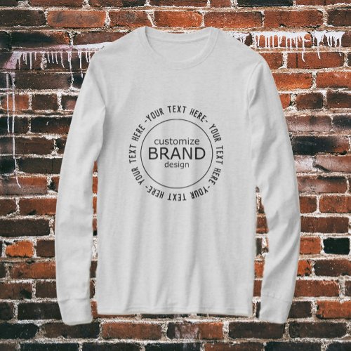 Add Your Logo Custom Company Brand Grey  T_Shirt