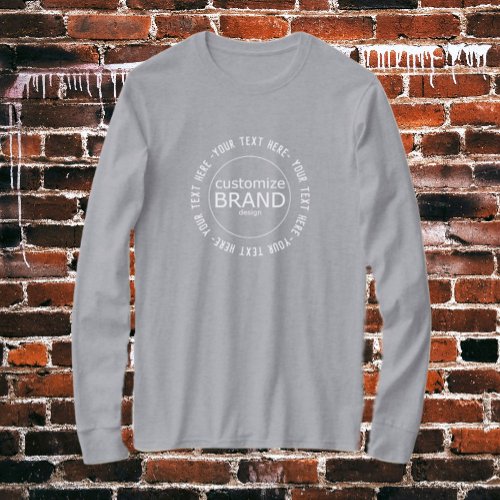 Add Your Logo Custom Company Brand Grey T_Shirt