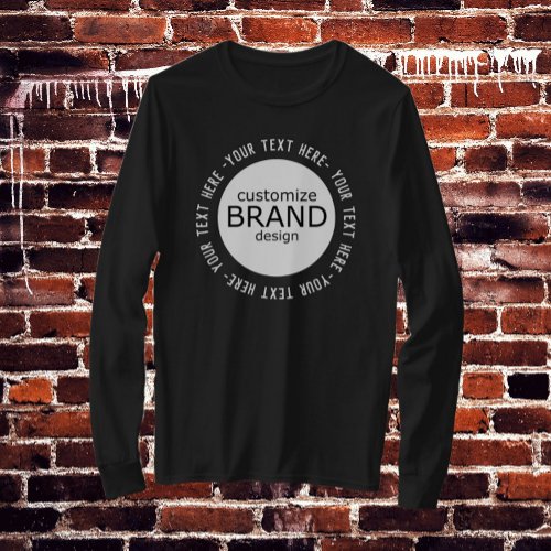 Add Your Logo Custom Company Brand Long Sleeve T_Shirt