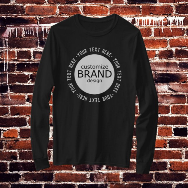 Add Your Logo Custom Company Brand Long Sleeve T-Shirt (custom logo shirt)