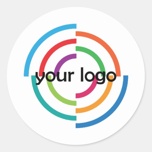 ADD Your LOGO CUSTOM company business CORPORATE Classic Round Sticker