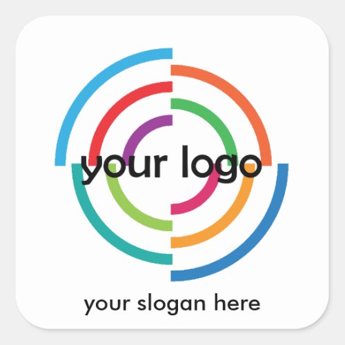 ADD Your LOGO CUSTOM company business CORPORATE Square Sticker