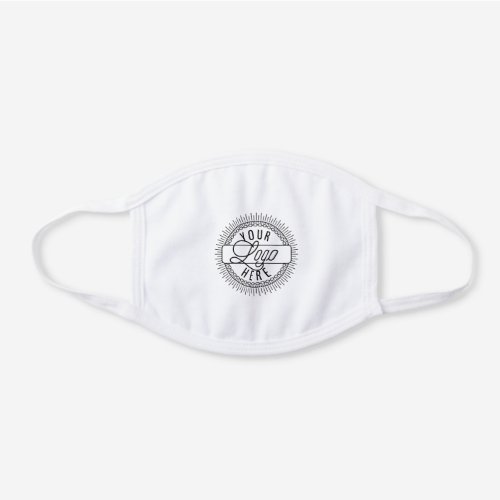 Add Your Logo  Custom Company or Business Logo White Cotton Face Mask