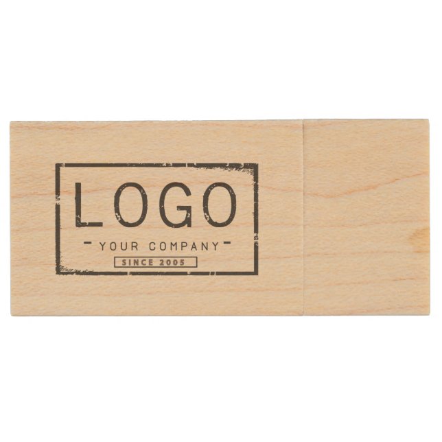 Add your logo custom storage wood flash drive (Front)