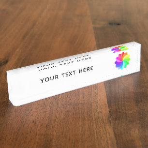 Add your Logo Custom Text Business Desk Name Plate