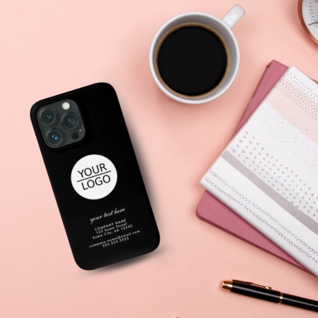 Add your Logo Custom Text Company Black Case-Mate iPhone Case (Creator Uploaded)