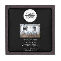 Add your Logo Custom Text Company Photo Black Gift Box