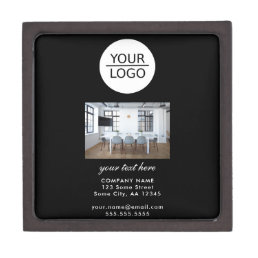 Add your Logo Custom Text Company Photo Black Gift Box