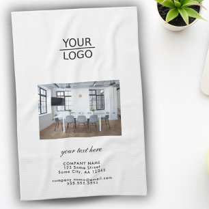 Add your Logo Custom Text Company Photo  Kitchen Towel