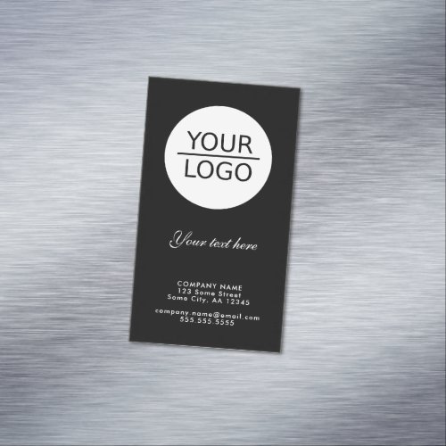 Add your Logo Custom Text Company Promotion Black Business Card Magnet