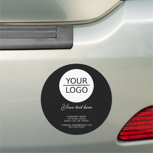 Add your Logo Custom Text Company Promotion Black Car Magnet