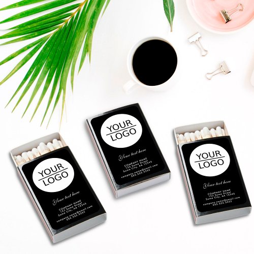 Add your Logo Custom Text Company Promotion Black Matchboxes