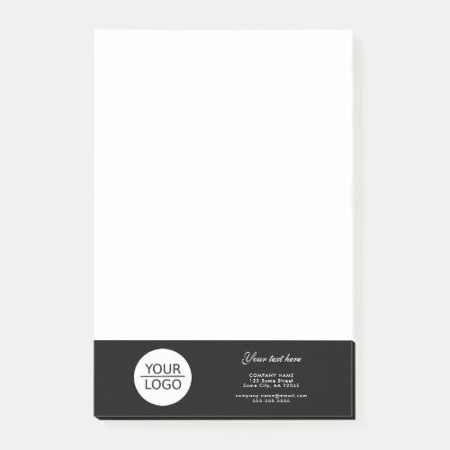 Add your Logo Custom Text Company Promotion Black Post_it Notes