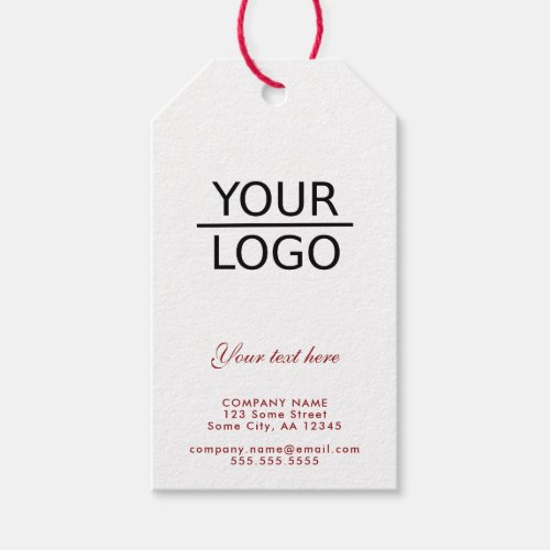 Add your Logo Custom Text Company Promotion  Gift Tags