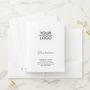 Add your Logo Custom Text Company Promotion Pocket Folder