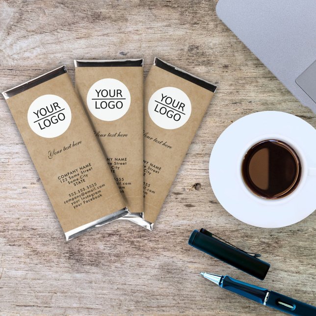 Add your Logo Custom Text Kraft Company Promotion Hershey Bar Favors (Creator Uploaded)