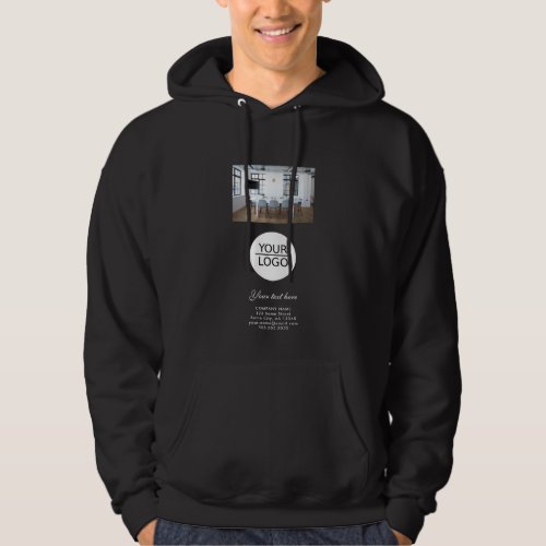 Add your Logo Custom Text Photo Promotion Black Hoodie
