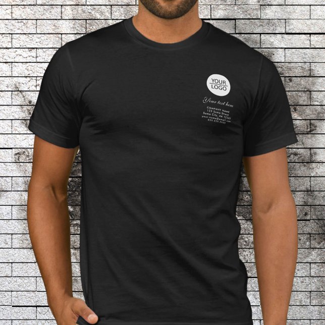 Add your Logo Custom Text Promotion Black T-Shirt (Creator Uploaded)