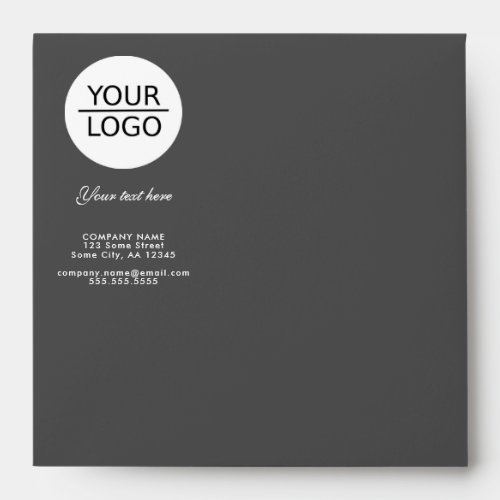 Add your Logo Custom Text Promotion Dark Grey Envelope