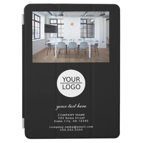 Add your Logo Custom Text Promotion Photo Black iPad Air Cover