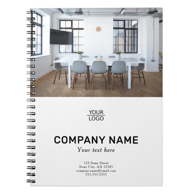Add your Logo Custom Text Promotion Photo Notebook (Front)