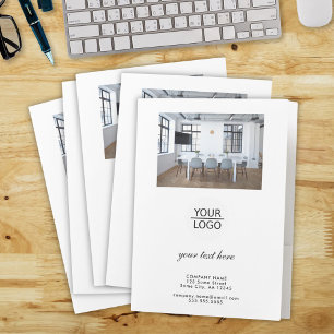 Add your Logo Custom Text Promotion Photo Pocket Folder