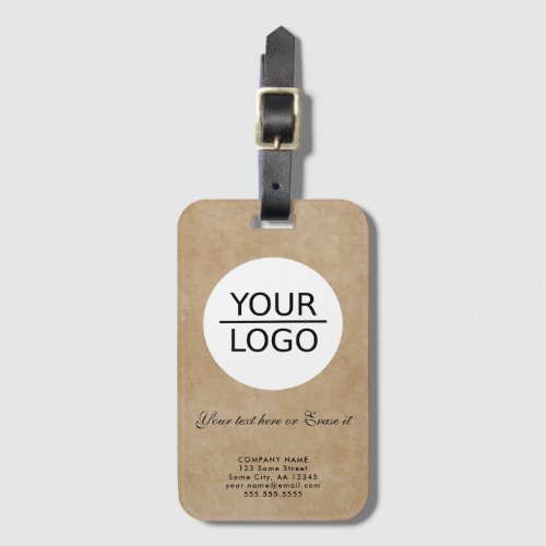 Add your Logo Custom Text Rustic Company Promotion Luggage Tag