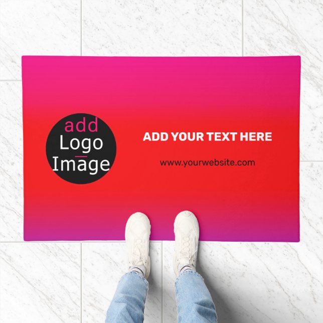 Add Your Logo Customizable Business Magenta  Doormat (Indoor)