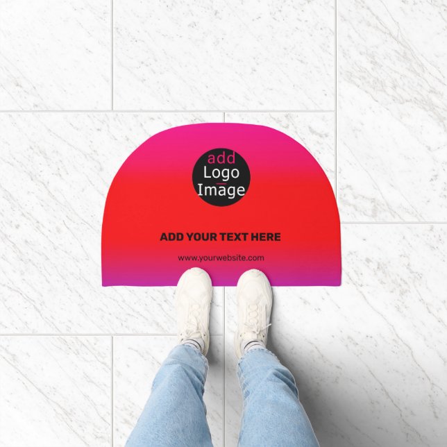 Add Your Logo Customizable Business Magenta  Doormat (Indoor)