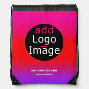 Add Your Logo Customizable Business Magenta Drawstring Bag