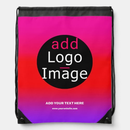 Add Your Logo Customizable Business Magenta  Drawstring Bag