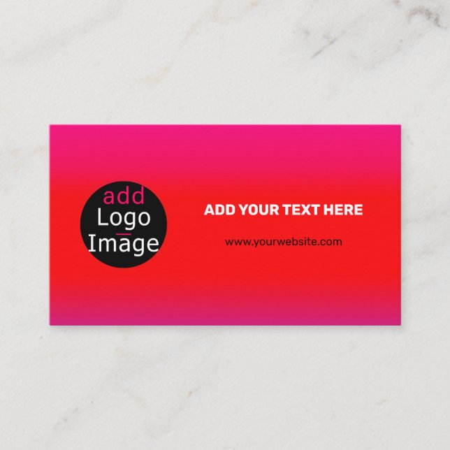 Add Your Logo Customizable Business Magenta  Enclosure Card (Front)