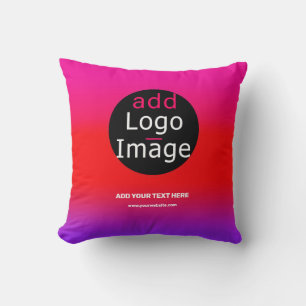 Add Your Logo Customizable Business Magenta Throw Pillow