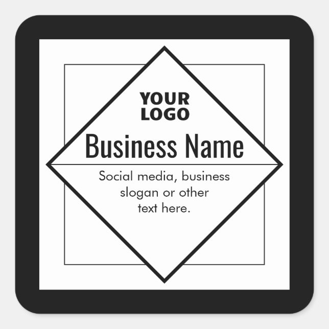 Add Your Logo Customizable Template Square Sticker (Front)