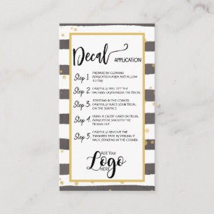 ADD YOUR LOGO decal application CARE CARDS vinyl