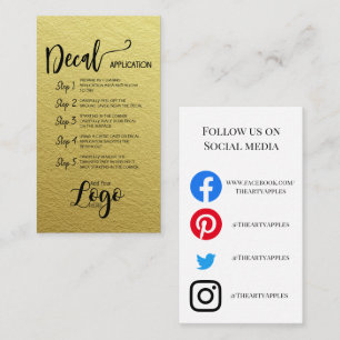 ADD YOUR LOGO decal application CARE CARDS vinyl