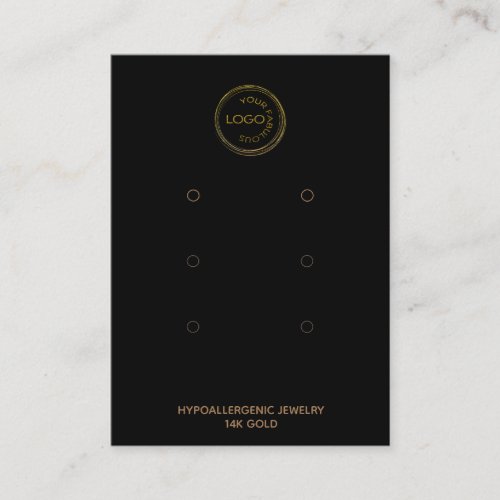 Add Your Logo Earring Display 3 Pairs Black Business Card