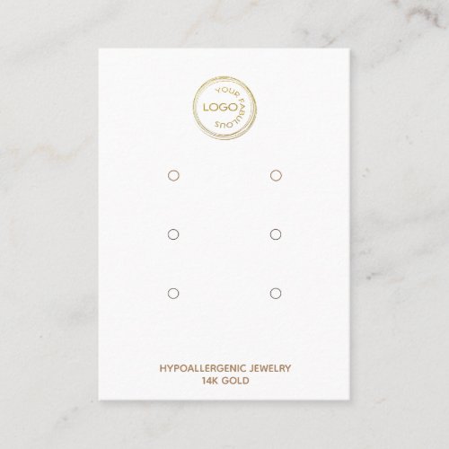 Add Your Logo Earring Display 3 Pairs white Business Card