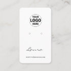 Add your logo earring display business card