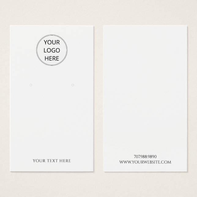 Add Your Logo Earring Display Card (Front & Back)