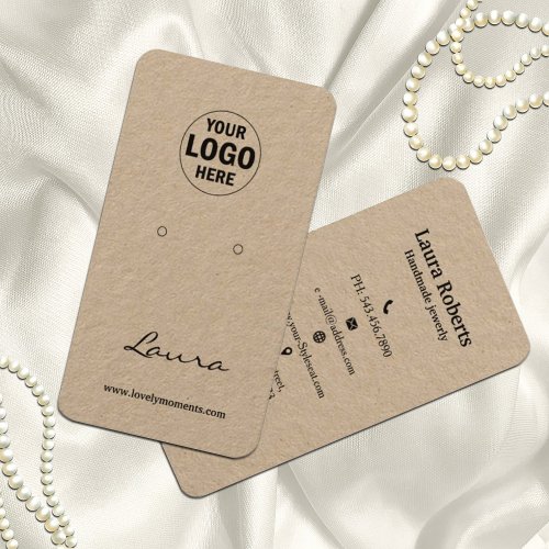 Add your logo earring display Kraft Paper Business Card