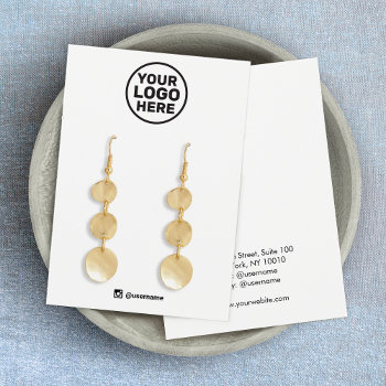 Add Your Logo  Earring Display Social Networking by sm_business_cards at Zazzle