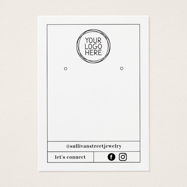 Add Your Logo Earring | Jewelry Display Card (Front)