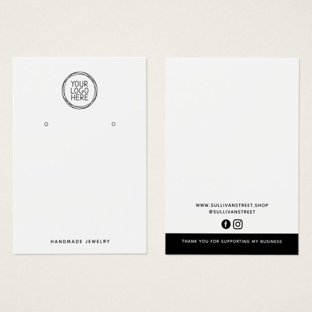 Add Your Logo Earrings Display Card (Front & Back)