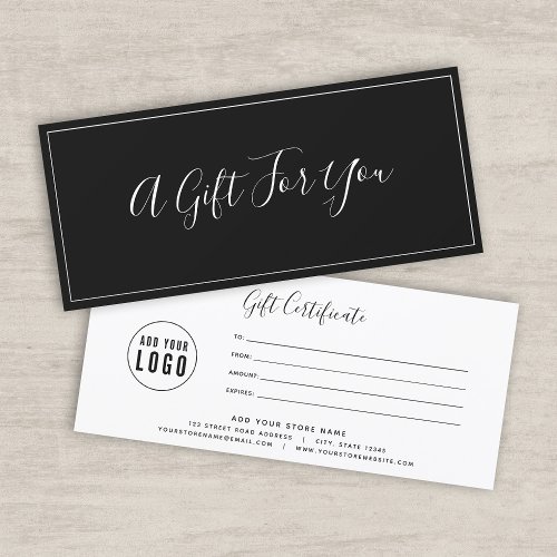 Add Your Logo Editable Color Gift Certificate