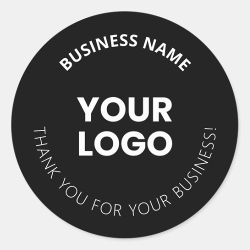 Add Your Logo  Editable Thank You Message Classic Round Sticker