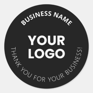 Add Your Logo & Editable Thank You Message Classic Round Sticker